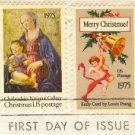 1975 Christmas Stamps set of 2 Madonna and Child Christmas Card FDI First Day Issue