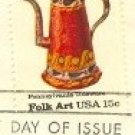 Pennsylvania Toleware Curved Spout Coffeepot 15 cent stamp American Folk Art Issue FDI SC 1778
