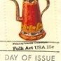 Pennsylvania Toleware Curved Spout Coffeepot 15 cent stamp American Folk Art Issue FDI SC 1778