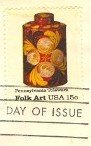Pennsylvania Toleware Tea Caddy 15 cent stamp American Folk Art Issue FDI SC 1776 First Day Issue