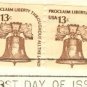Liberty Bell 13 cent Stamp Coil Pair Americana Issue FDI SC 1595 First Day Issue