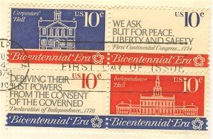 First Continental Congress Complete Set 4 Block 4 American Bicentennial Issue 1546a First Day Issue