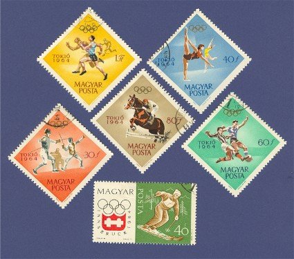 1964 Olympics 6 stamps from Hungary