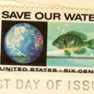 Save Our Waters 6 cent Stamp Anti Pollution Issue FDI SC 1412 First Day Issue