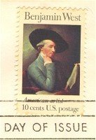 Benjamin West 10 cent Stamp American Arts Issue FDI SC 1553 First Day Issue