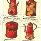 Pennsylvania Toleware Block 4 Stamps Complete American Folk Art Issue SC 1778a First Day Issue