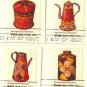 Pennsylvania Toleware complete Set 4 Stamps American Folk Art Issue FDI First Day Issue