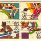 Summer Olympics Set Block of 4 different Stamps FDI SC 2051a First Day Issue 13 cent