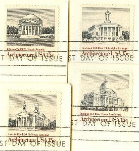 American Architecture Issue Complete Set 4 stamps 15 cent FDI First Day ...