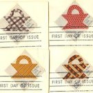 Quilts Complete Set 4 Stamps American Folk Art Issue FDI First Day Issue