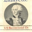 Marquis de Lafayette 13 cent Stamp American Bicentennial Issue FDI SC 1716 First Day Issue