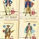 Military Uniforms Complete Set 4 American Bicentennial Issue FDI First Day Issue
