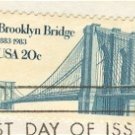Brooklyn Bridge 20 cent Stamp FDI SC 2041 First Day Issue