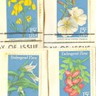 Endangered Flora Issue 15 cent Compete Set 4 Stamps FDI First Day Issue