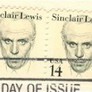Sinclair Lewis 14 cent Stamp Vertical Pair Great Americans Issue FDI SC 1856 First Day Issue