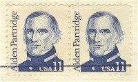 Alden Partridge 11 cent Stamp Vertical Pair Great Americans Issue FDI SC 1854 First Day Issue
