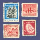 Canada Christmas 4 Stamps