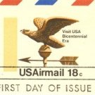 US Airmail Bicentennial Eagle Weathervane 18 cent FDI First Day Issue Postal Card SC UXC15
