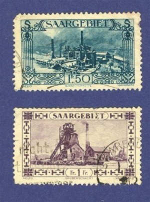 Saargebiet 2 stamps Modern Germany   Packet 10593
