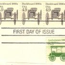 Buckboard Coil Stamp 4.9 cent FDI SC 2124 First Day Issue Strip of 3 Transportation Issue