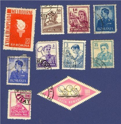 Romania Racket No 4472 with 10 Stamps