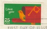 Love You Stamp 25 cent FDI SC 2398 First Day Issue