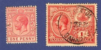Bahamas 2 Stamps 1912 to 1920