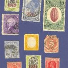 10 Stamps Variety Pack No 5  Curacao Ecuador Gibraltar Gold Coast Others 1855 to 1930