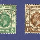 Hong Kong 2 Stamps from 1913 to 1922  Packet No1671