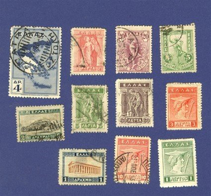 Greece 11 Stamps from 1900 to 1935 Packet 3755