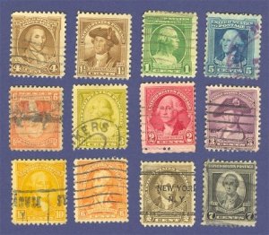 1932 George Washington Bicentennial Issue complete Set of 12