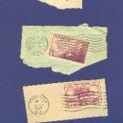 United States 4 Stamps with Postmark from 1933 to 1935
