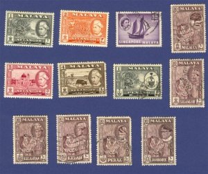 Malaysia 12 stamps