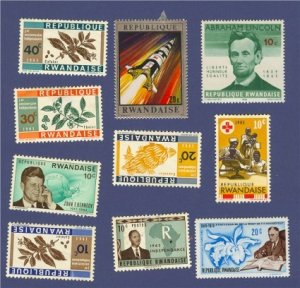 Rwanda 10 Stamps