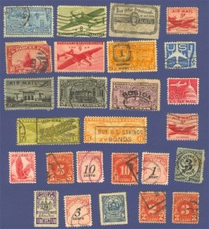 US Special Delivery and Air Mail Packet with 26 stamps
