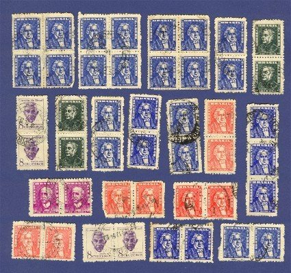 Brazil Pairs Triplets Blocks of Stamps Packet No 2
