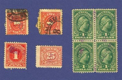 United States 5 Document Stamps Packet 38623