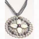 Item 51718 Cookie Lee Misty Pearl Medallion Necklace