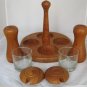 Jens Quistgaard Dansk Teak 5 pc Condiment Caddy -  Set Tray Jars Salt & Pepper Shakers