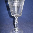 Libbey Rock Sharpe Water Goblet - Pattern #3006 Jefferson Stem w/ Laurel Cutting