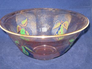 Georges Briard Forbidden Fruit Large  Glass Serving or Salad Bowl-Vintage