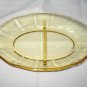 Fostoria Fairfax Topaz Yellow Glass Divided Relish Pickle Dish