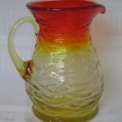 Kanawha Amberina Bark Textured Glass Window Mini Pitcher