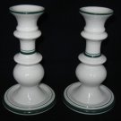 Dansk Bistro Christianshavn Green Pair Candlesticks-Portugal