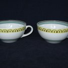 Arabia of Finland Crownband Crown Band 2 Tea Cups- Vintage Uosikkinen