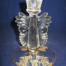 Paden City Glass w/Gold Gazebo Etch Candlestick- Maya
