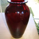 Large Anchor Hocking Royal Ruby 9" Vase-Beaded Lip