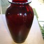 Large Anchor Hocking Royal Ruby 9" Vase-Beaded Lip