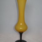Murano Italian Empoli Cased Footed Art Glass Vase w/ Black Foot - Czech Tango style