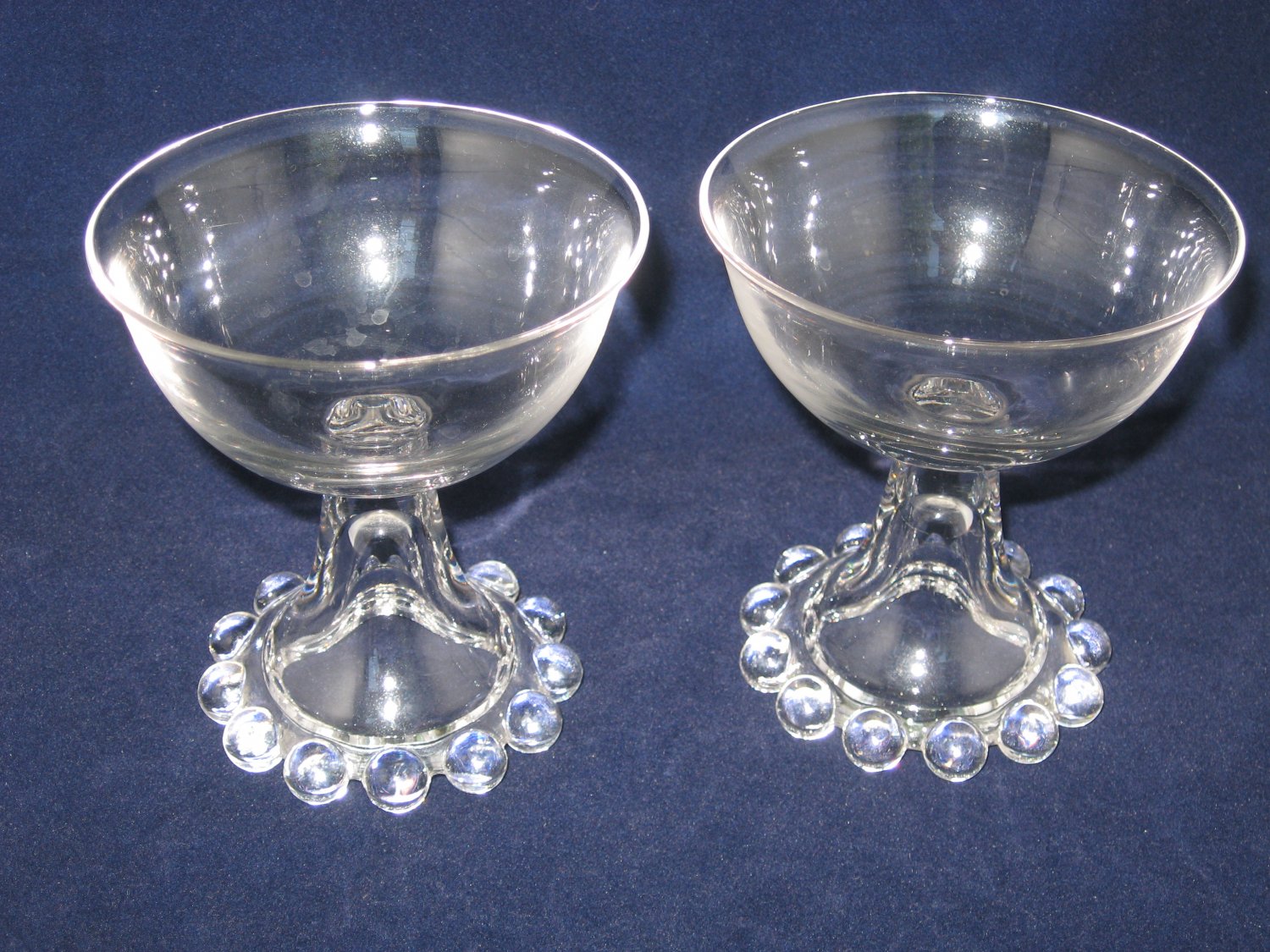 Candlewick Imperial Glass Hollow Stem Champagne Tall Sherbet Glasses